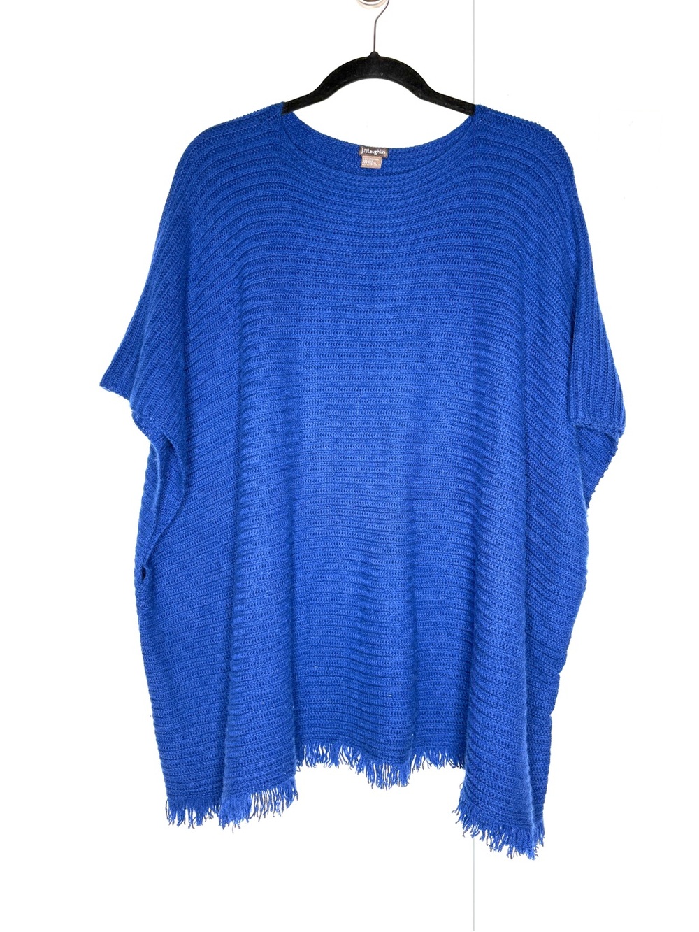 J. McLaughlin Cashmere Knit Poncho Sweater Navy Blue One Size O/S